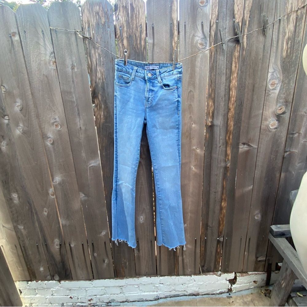 Zara high waisted boot cut jeans light wash size 0